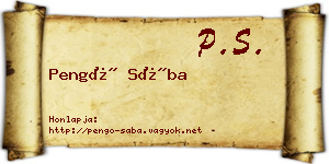 Pengő Sába névjegykártya
